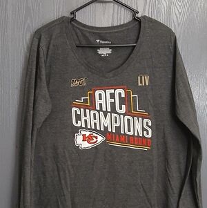 Fanatics KC Chiefs 2020 AFC Champions Miami Bound Long-sleeve T-shirt Sz 2XL